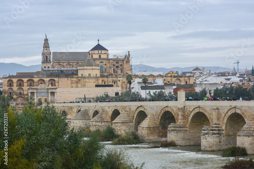 Cordoba in November. Roman Bridge and Mezquita.