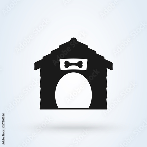Dog house flat style. isolated on white background. Vector illustration