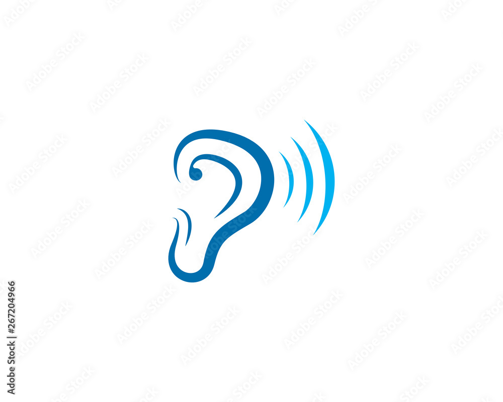 Hearing logo template vector icon illustration