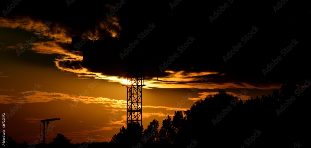 Fototapeta premium Summery Dusk Impressions from Falkensee (Brandenburg) near Berlin Spandau from July 22, 2015, Germany
