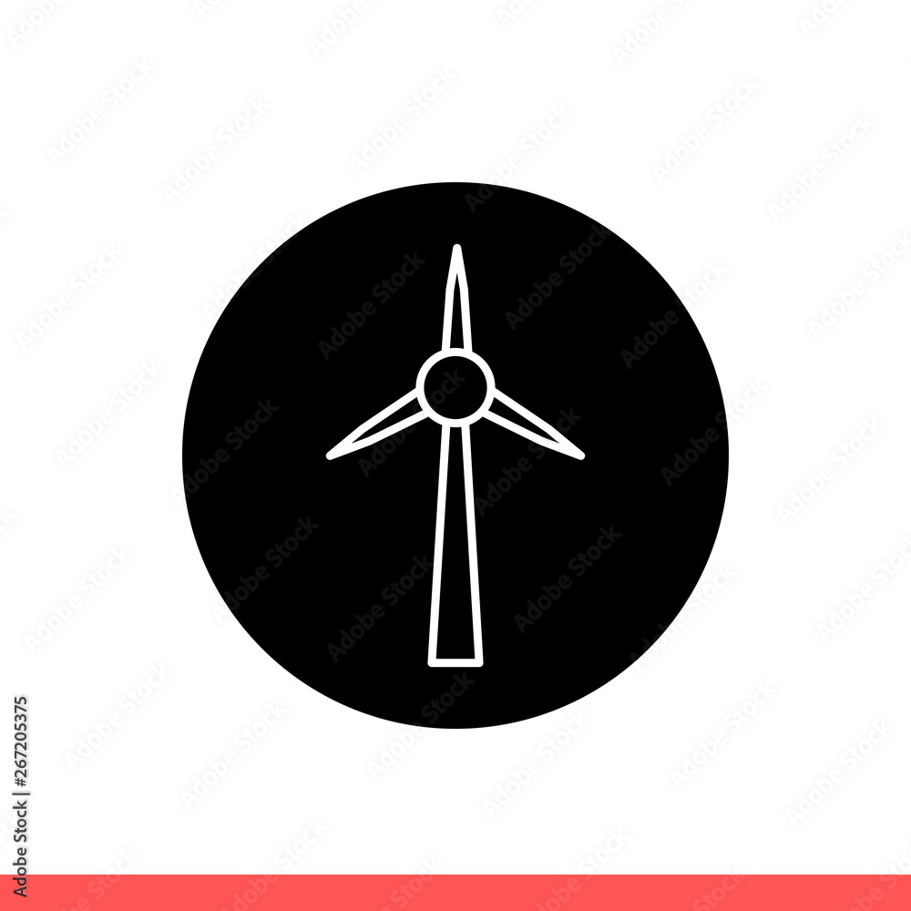 Windmill vector icon, weather symbol. Simple, flat design isolated on white background for web or mobile app Windmill vector icon, weather symbol. Simple, flat design isolated on white background for web or mobile app