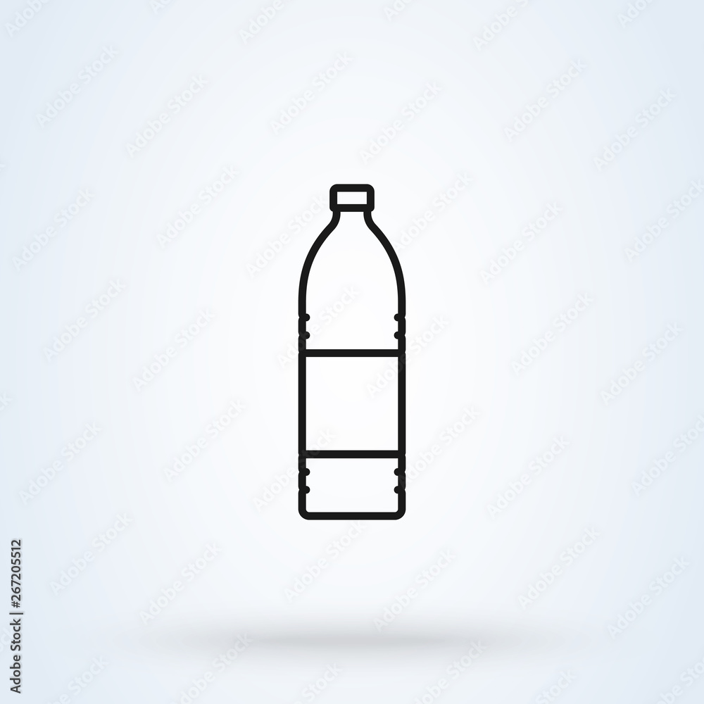 bottle Simple symbol. Line art flat style. Vector illustration icon isolated on white background bottle Simple symbol. Line art flat style. Vector illustration icon isolated on white background