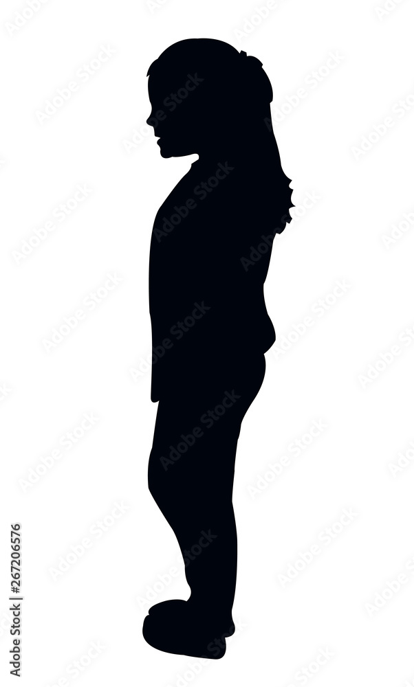 girl standing body silhouette vector