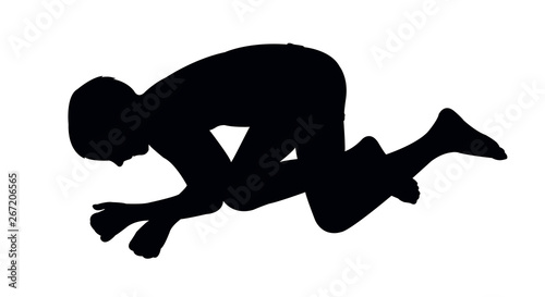 a boy sleeping body silhouette vector