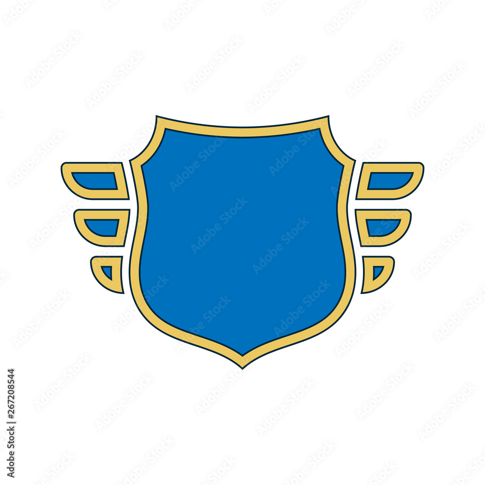 Shield protection insignia security badge icon Vector Image