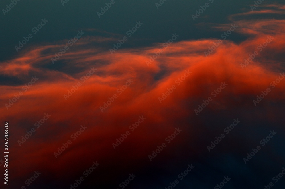 Summery Color Dusk Clouds over Berlin and Brandenburg from July 22, 2015, Germany