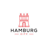 hamburg castle vector logo design
