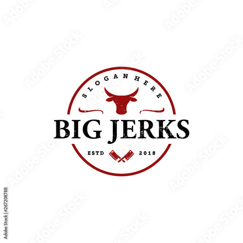 beef jerky vector logo design