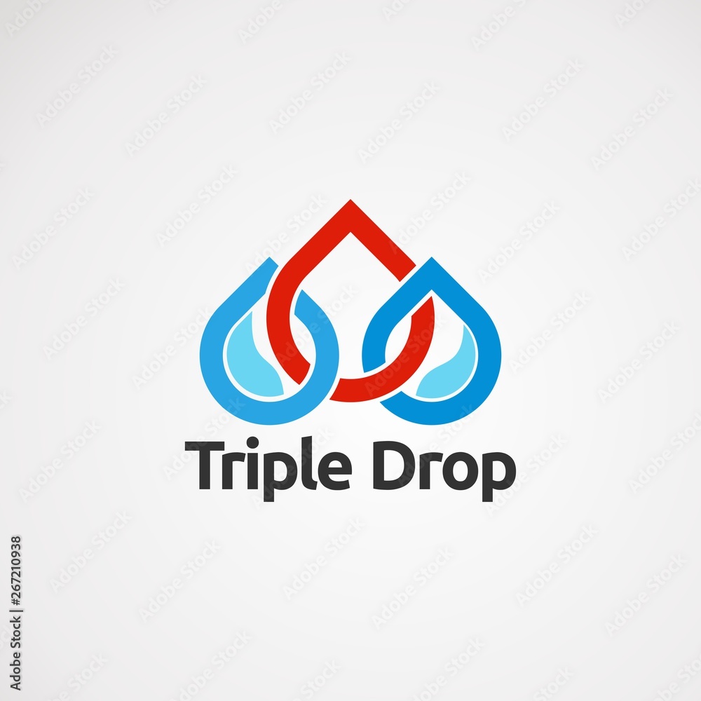 triple drop logo vector concept, icon, element, and template for company triple drop logo vector concept, icon, element, and template for company