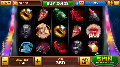 Main screen for pin-up slots game