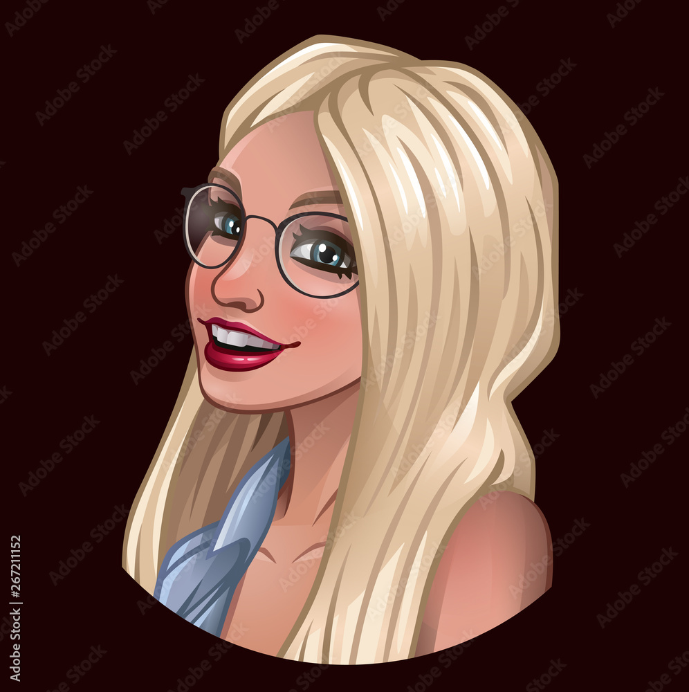 Portrait of beautiful blonde with glasses Portrait of beautiful blonde with glasses