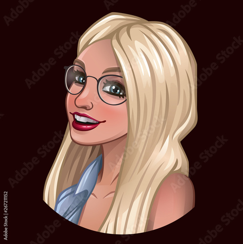 Portrait of beautiful blonde with glasses