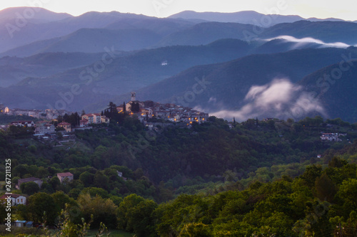 Blue hour in a mountain village in Valnerina  Umbria  Italia