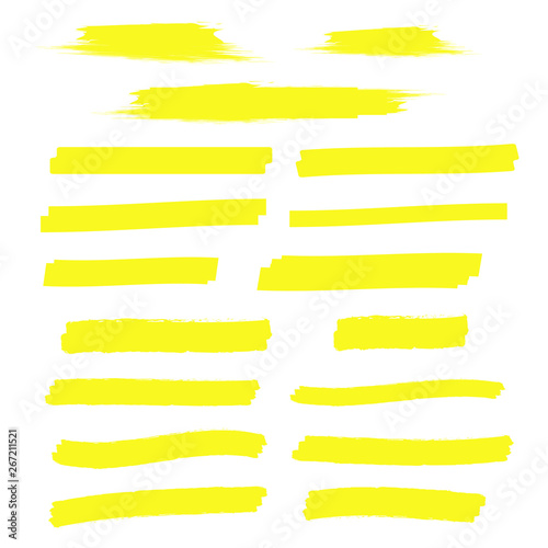 yellow marker text selection. Yellow watercolor hand drawn highlight