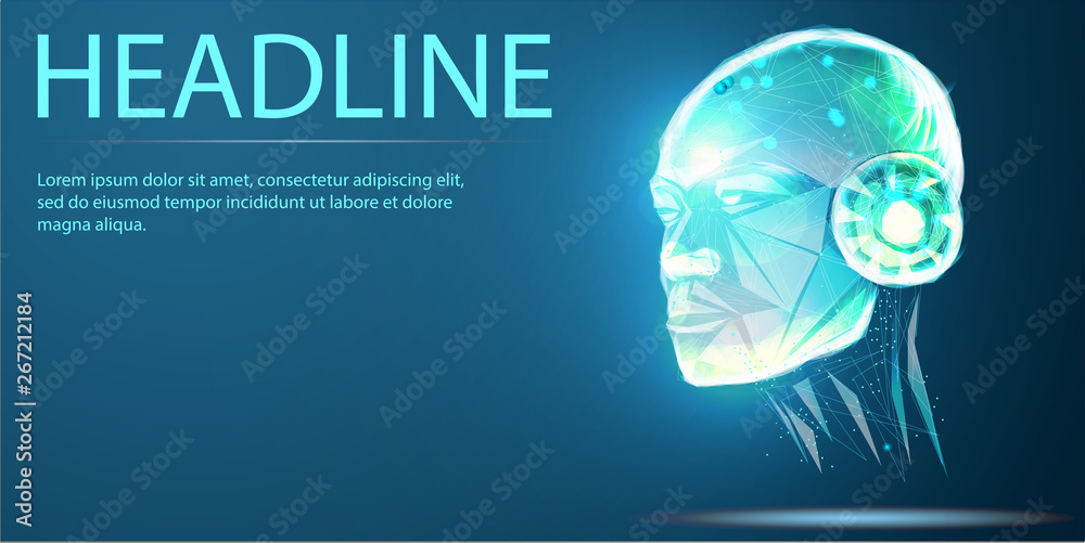 artificial intelligence, Banner. Abstract image of a starry sky or space, consisting of points, lines, n the form of stars and the universe. Low poly vector artificial intelligence, Banner. Abstract image of a starry sky or space, consisting of points, lines, n the form of stars and the universe. Low poly vector