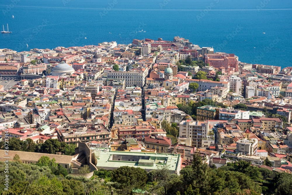 Panoramic view on the city of Naples. View from a high point