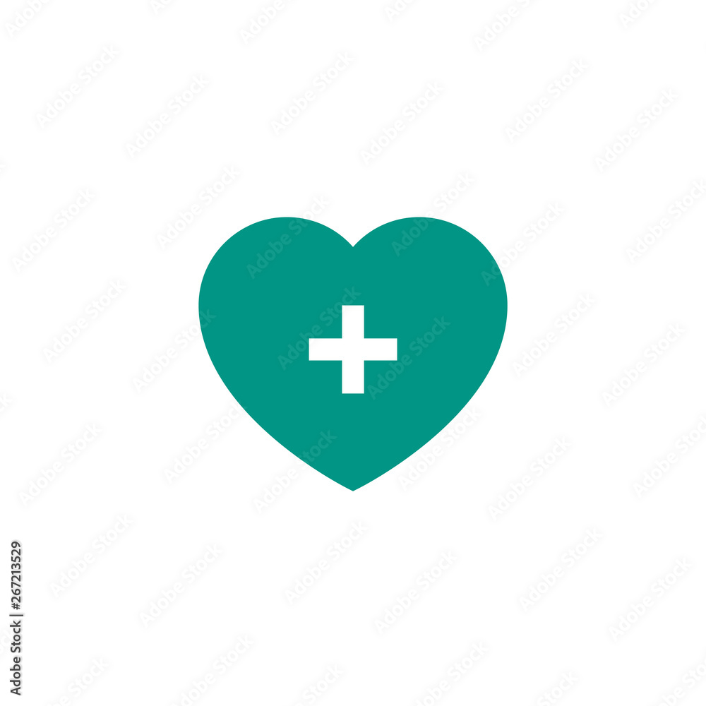 Fototapeta premium heart with plus symbol for healthcare icon design. medical vector illustration