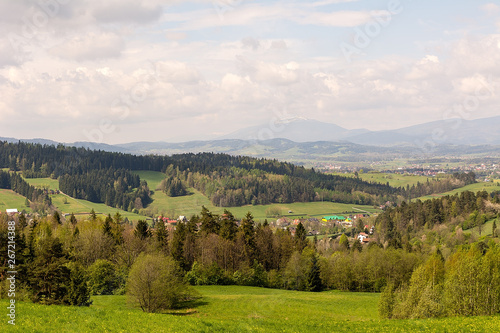 Obraz na płótnie View from Gorce near Rabka Zdroj (Poland) w salonie