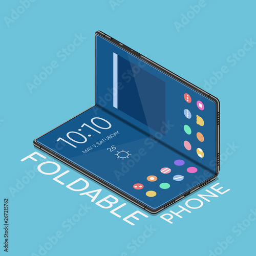 Isometric foldable smartphone that display is flexible to bend