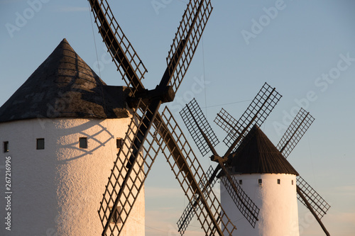 Close up of old windmill in Alcazar de San Juan, Route of Don Quixote, Spain
