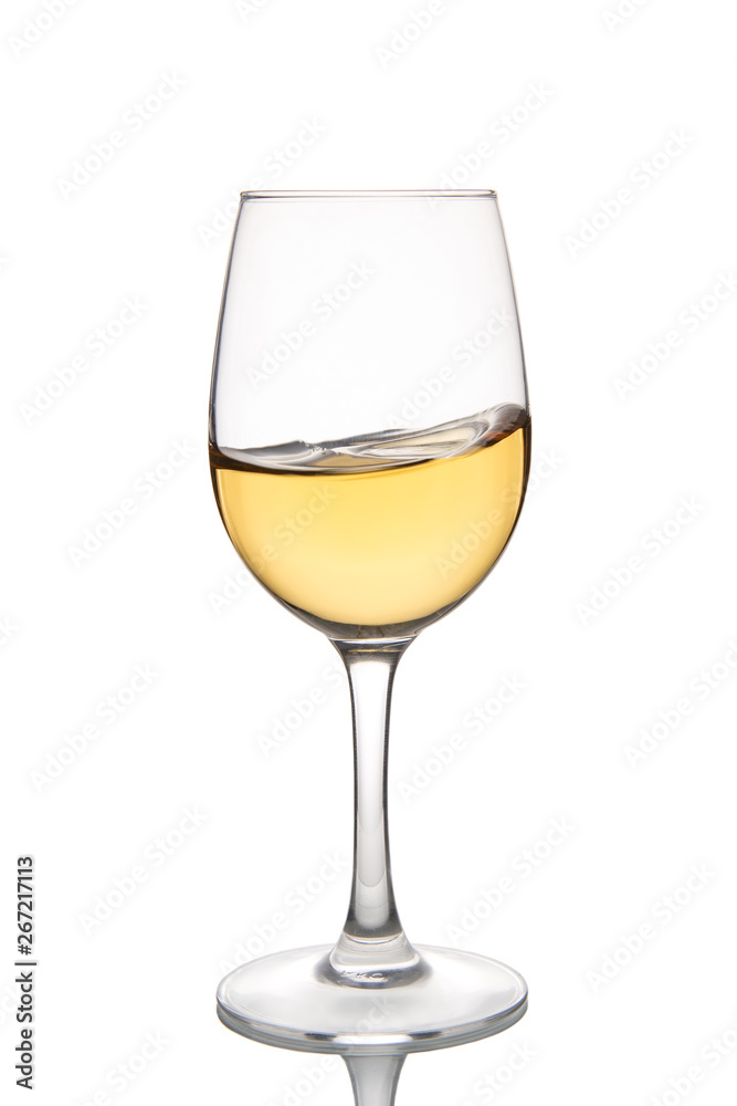 Glass of white wine isolated on a white background. Glass of white wine isolated on a white background.