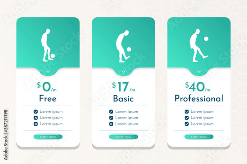 Sport concept. Template for place table with football player silhouettes. Creative idea