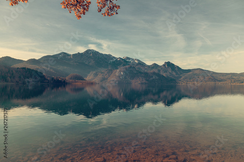 mountain landscape in autumn, Kochel lake