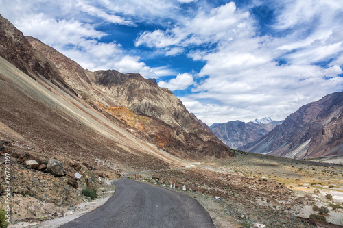 Mountain road in Himalaya mountains in Ladakh, India