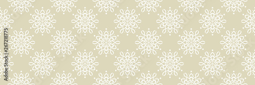 Floral seamless olive green background. With white flowers pattern