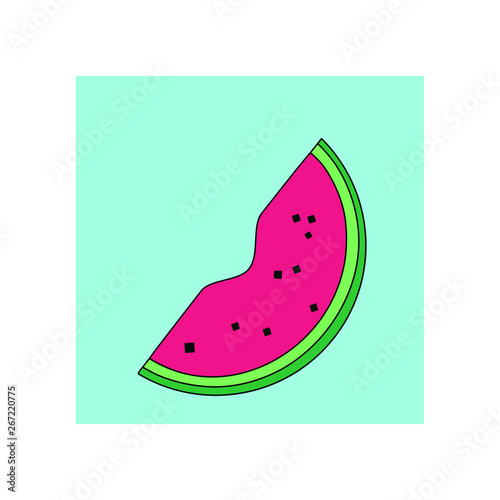  watermelon vector illustration, juicy slic,summer tasty berry