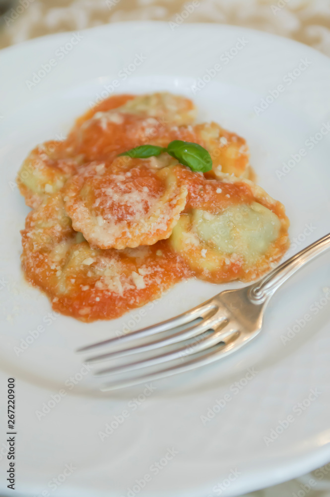Ravioli with Tomato and basil