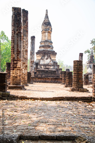 Chedi Ched Thaeo temple in Si Satchanalai historical park photo