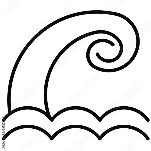 Nice Outline Tsunami vector icon