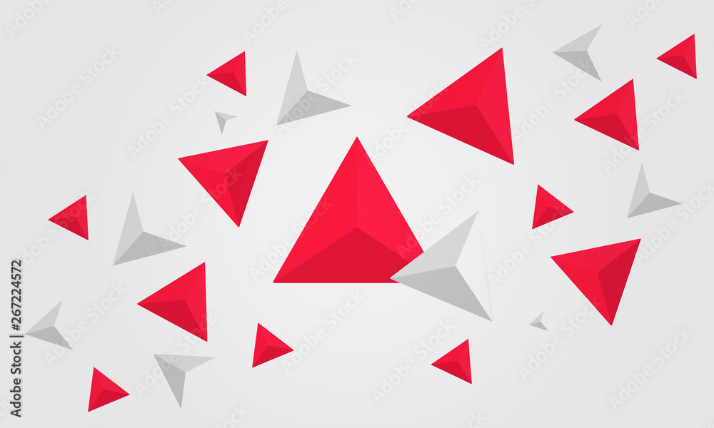 triangular polygonal geometric shapes elements in red gray color triangular polygonal geometric shapes elements in red gray color