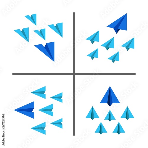 paper plane conceptual illustration and vector set