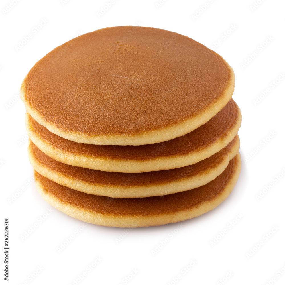 Homemade pancakes isolated on a white background. Homemade pancakes isolated on a white background.
