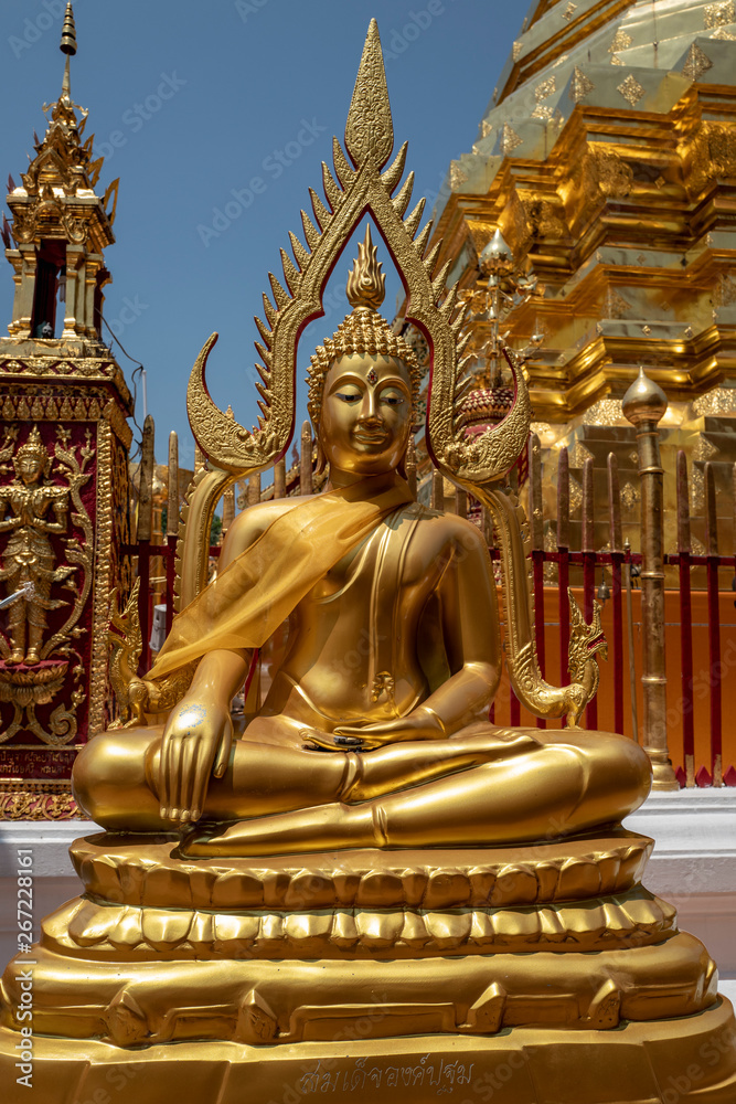 Fototapeta premium Sitzender Buddha ganz in Gold