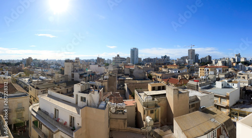 Nicosia skyline panorama in a bright sunny day