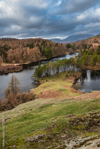 Stunning evening landscape image of Tarn Hows in UK Lake District during Spring © veneratio