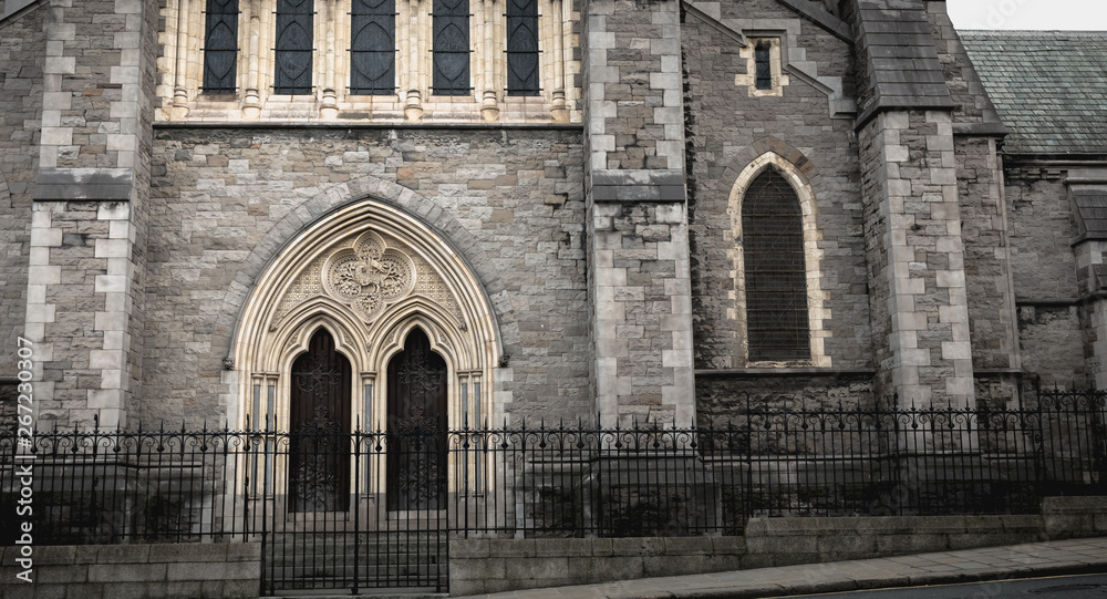Architectural detail of Christ Church Cathedral  of Dublin, Ireland