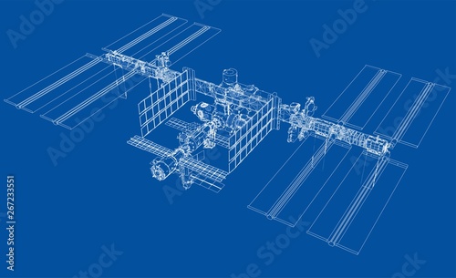 Abstract Spaceship Outline. Vector