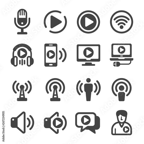 podcast icon set