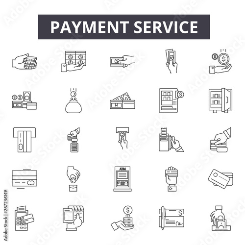 Payment service line icons, signs, vector set, outline concept, linear illustration