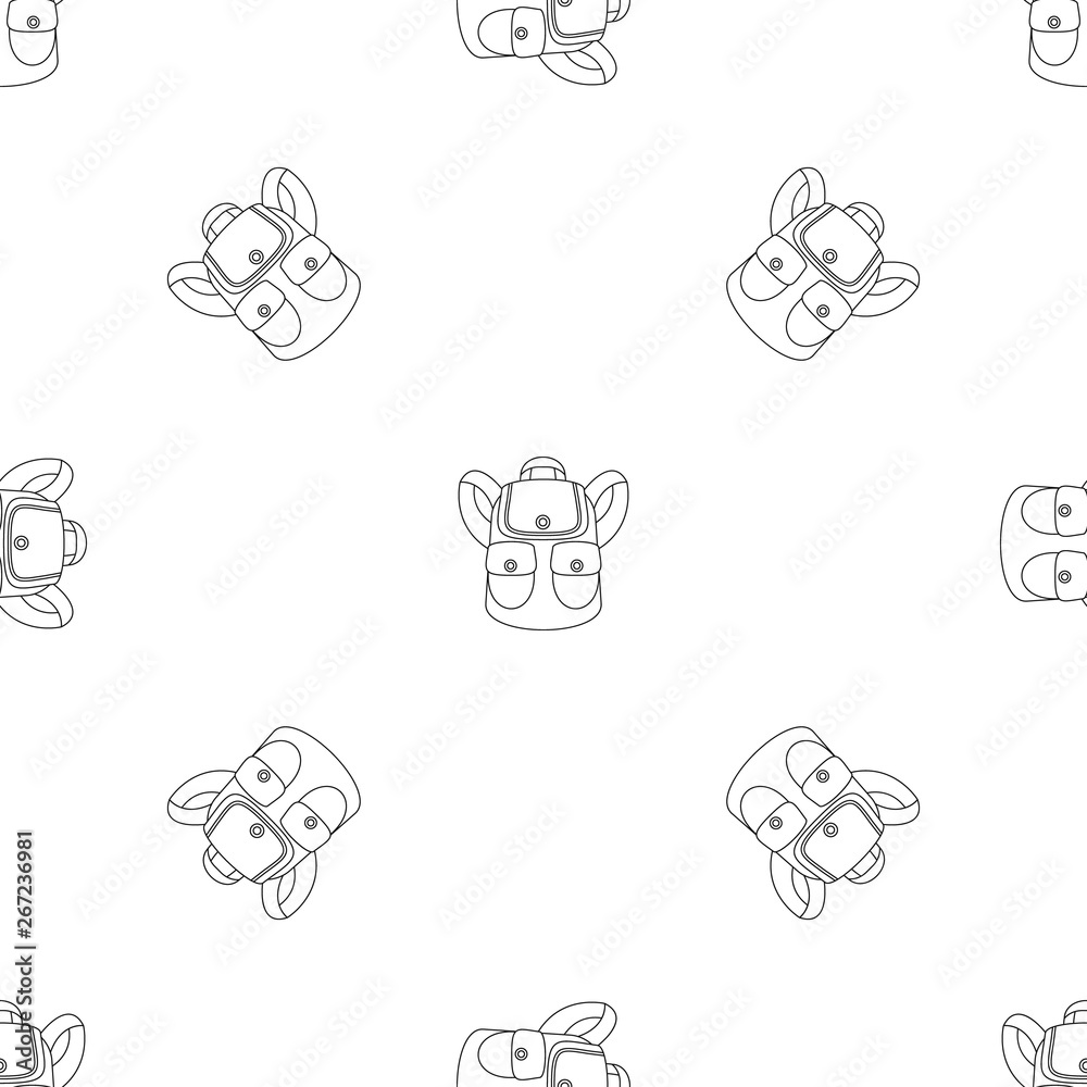Forest backpack pattern seamless vector repeat geometric for any web design