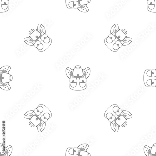 Forest backpack pattern seamless vector repeat geometric for any web design