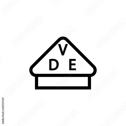 VDE sign. The badge is a guarantee of electrical quality. photo