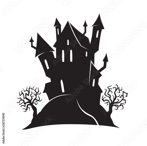 Halloween cartoon witch house