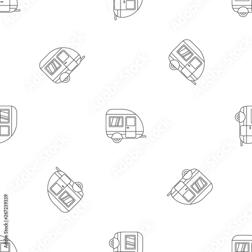 Travel trailer pattern seamless vector repeat geometric for any web design