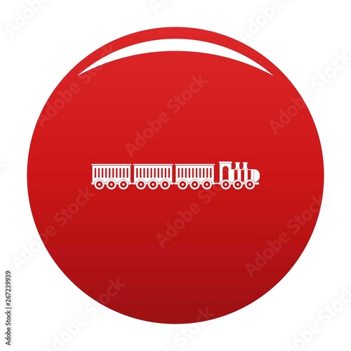 sedentary train icon. Simple illustration of sedentary train vector icon for any design red