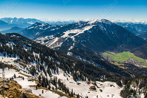 Beautiful alpine winter view at the famous Wendelstein summit-Bayrischzell-Bavaria-Germany